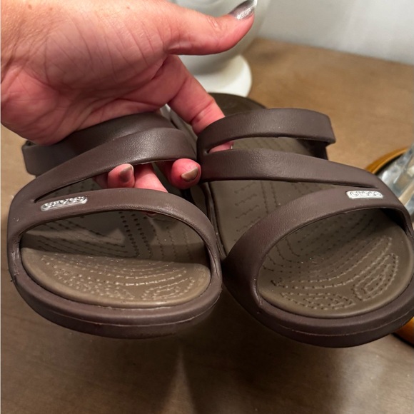 CROCS Dark Brown Slide Sandals - Picture 4 of 9